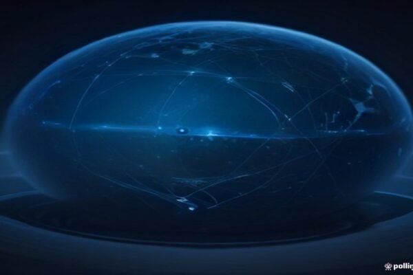 A conceptual image representing decentralized applications and blockchain connectivity.